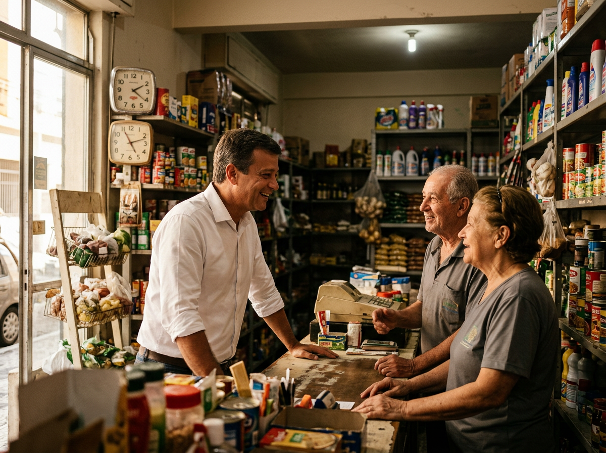 Conversa com comerciantes