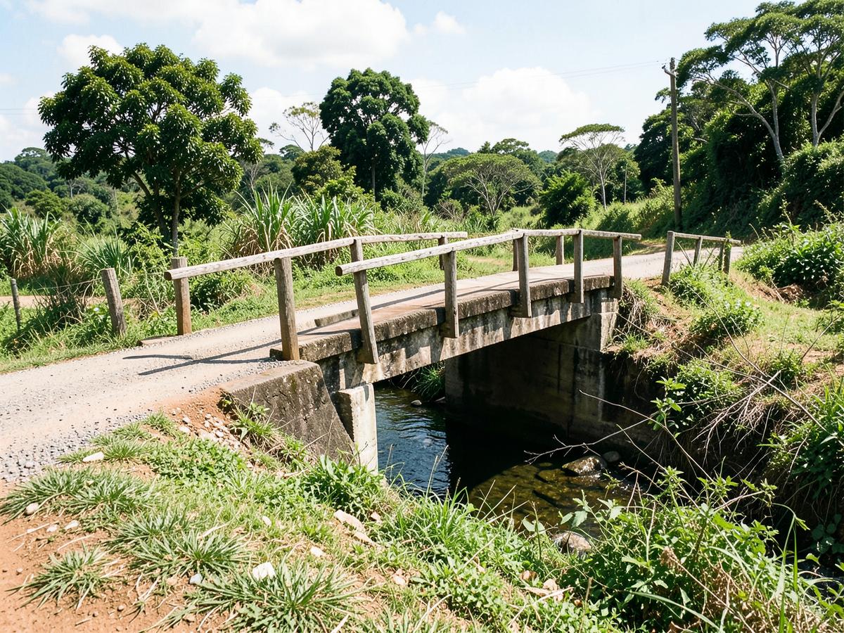Recuperação de ponte na área rural